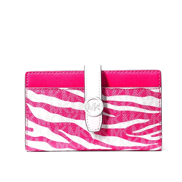 Greenwich Medium Zebra Signature Logo Wallet In Dragonfruit Hot Pink Billfold - Picture 1 of 6